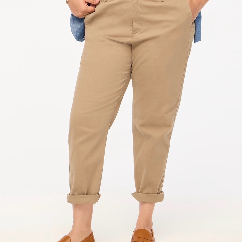 J. Crew Straight-Leg High Rise Girlfriend  Chino Pants in Khaki 18